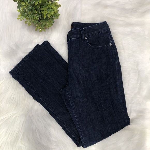 Dana Buchman Signature Jeans Womens 10 Stretch Boot-Cut Deep Dark Blue B… - Picture 3 of 14